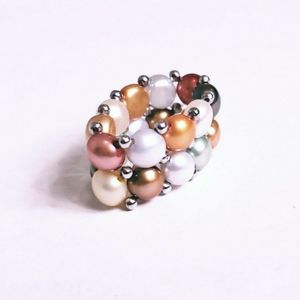 Freshwater Pearl Colorful Stretch Ring